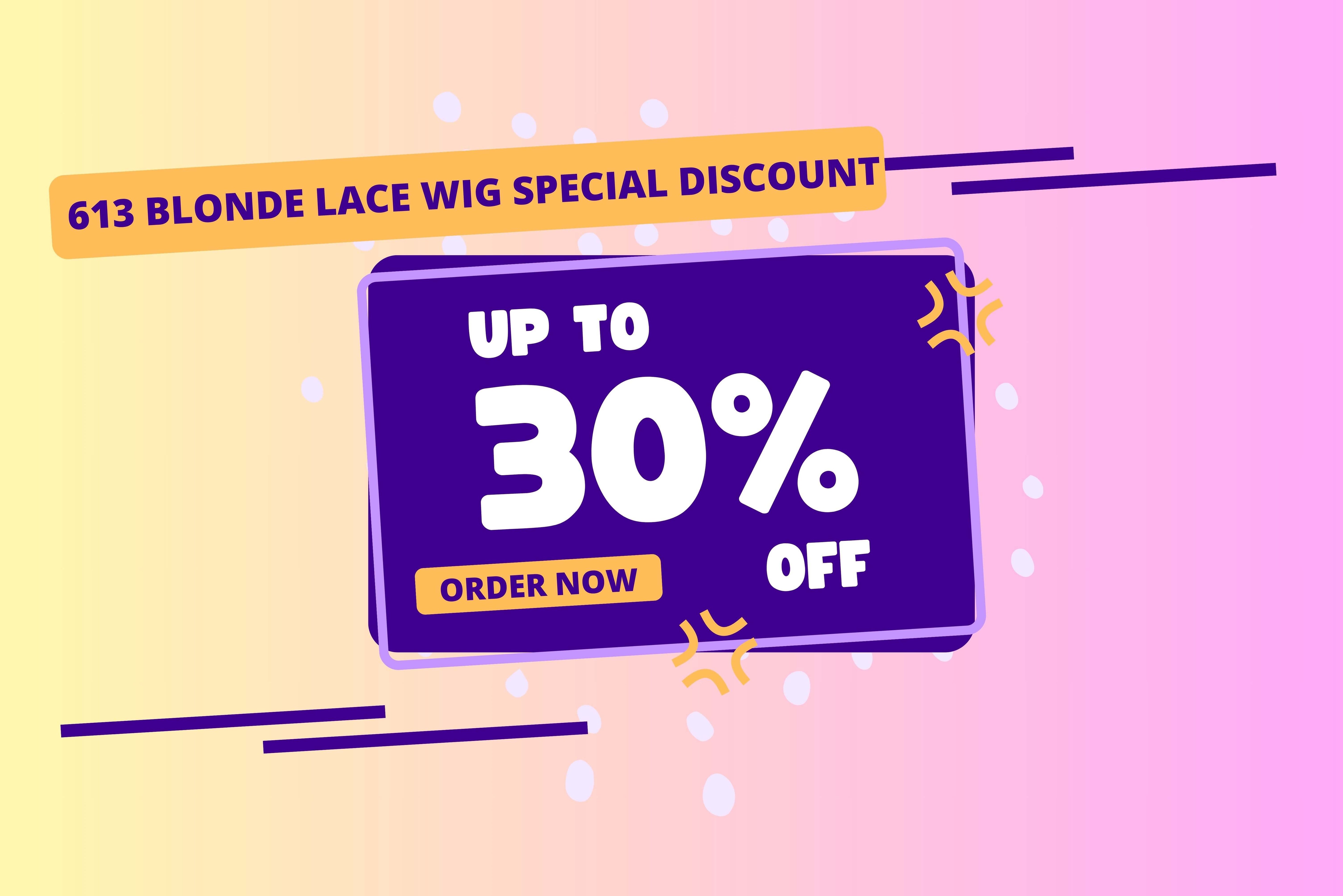 euxmehair 613 blonde lace wig special discount banner with up to 30% off promotion