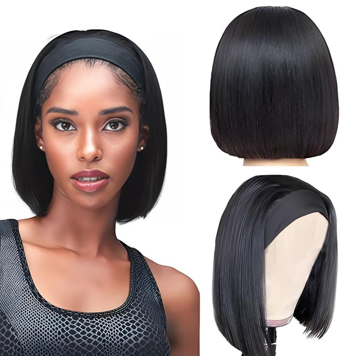 Close-up of cap interior showing breathable mesh, comb placements, and secure elastic structure on bob headband wig.