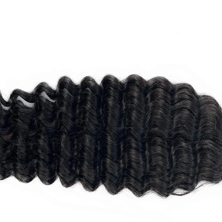 Macro view of the deep wave curl pattern in natural color, featuring uniform S-shaped ridges and glossy finish.