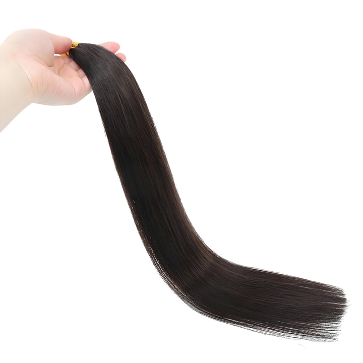 EuxmeHair I Tip straight hair bundle held in hand, showing soft strands and healthy luster.